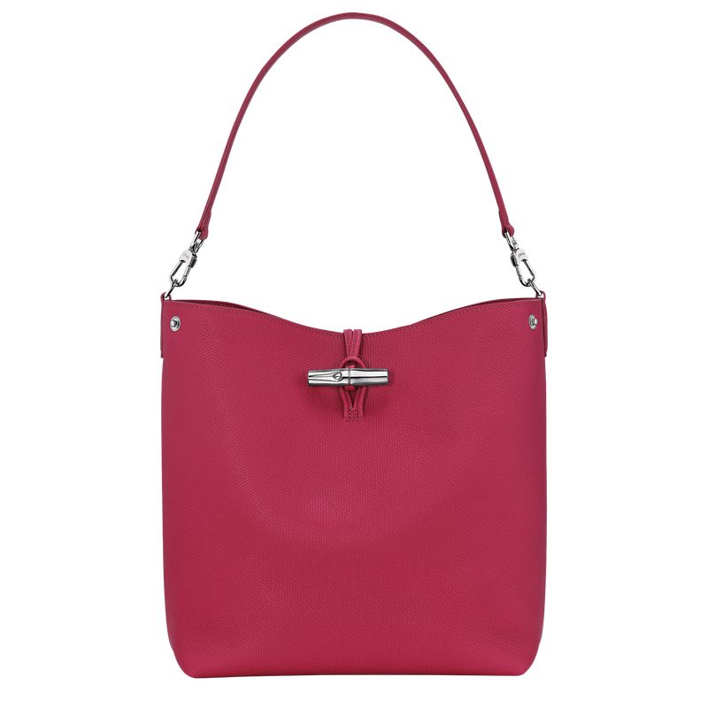 Dark Pink Longchamp Le Roseau M Women Shoulder Bag | Ksa-731VALUNQ