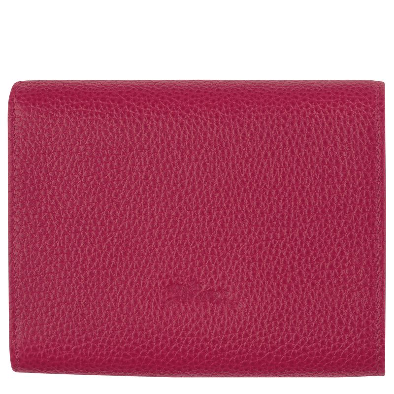 Dark Pink Longchamp Le Roseau Women Wallet | Ksa-314CDAYWV
