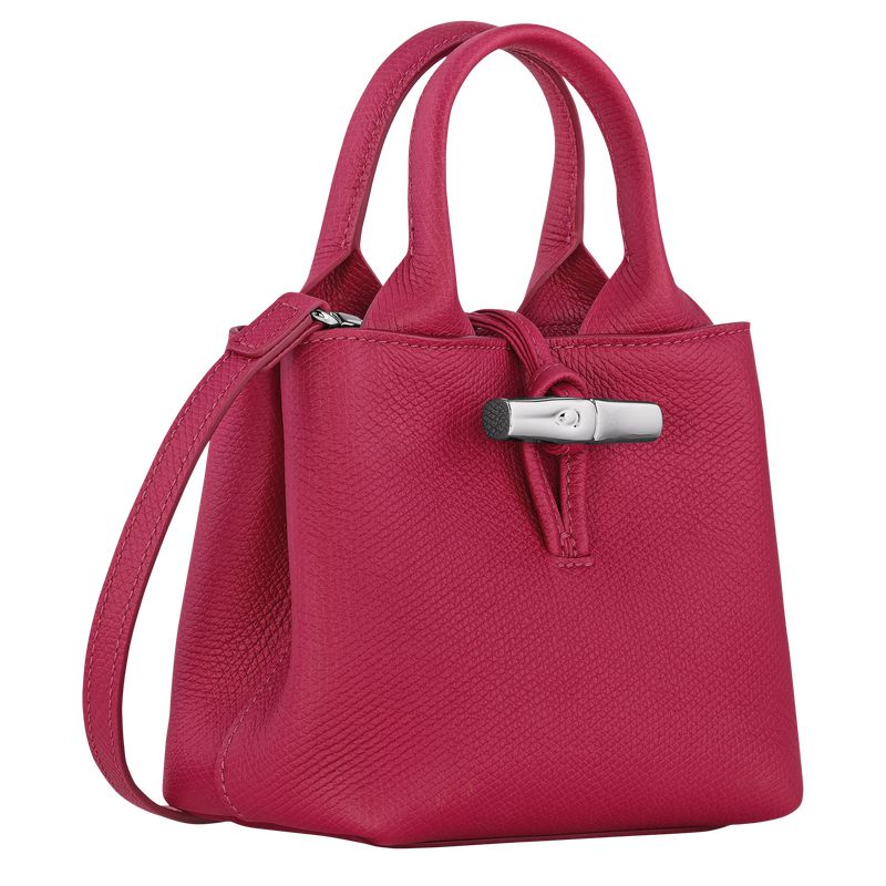 Dark Pink Longchamp Le Roseau Xs Women Handbag | Ksa-809RWYUTZ