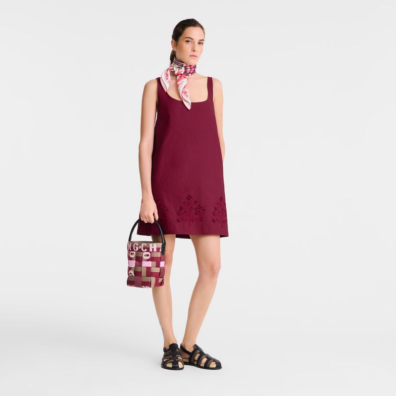 Dark Pink / Brown Longchamp Re-play Xs Women Bucket Bag | Ksa-258QWMDZP