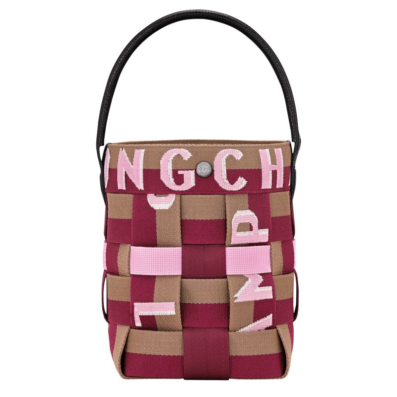 Dark Pink / Brown Longchamp Re-play Xs Women Bucket Bag | Ksa-258QWMDZP