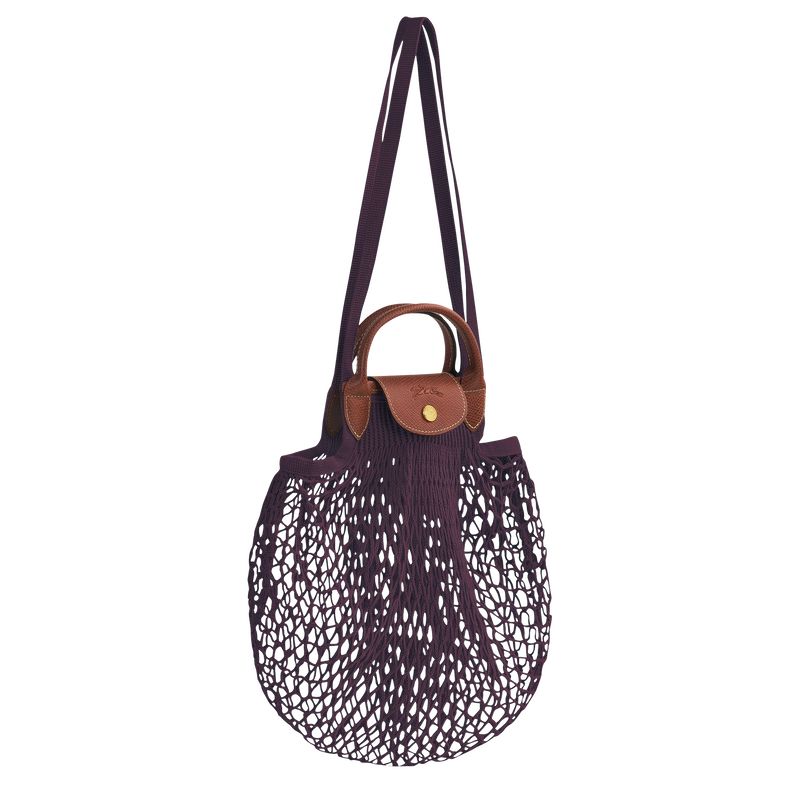Dark Purple Longchamp Le Pliage Filet L Women Mesh Bag | Ksa-681IVLDZK
