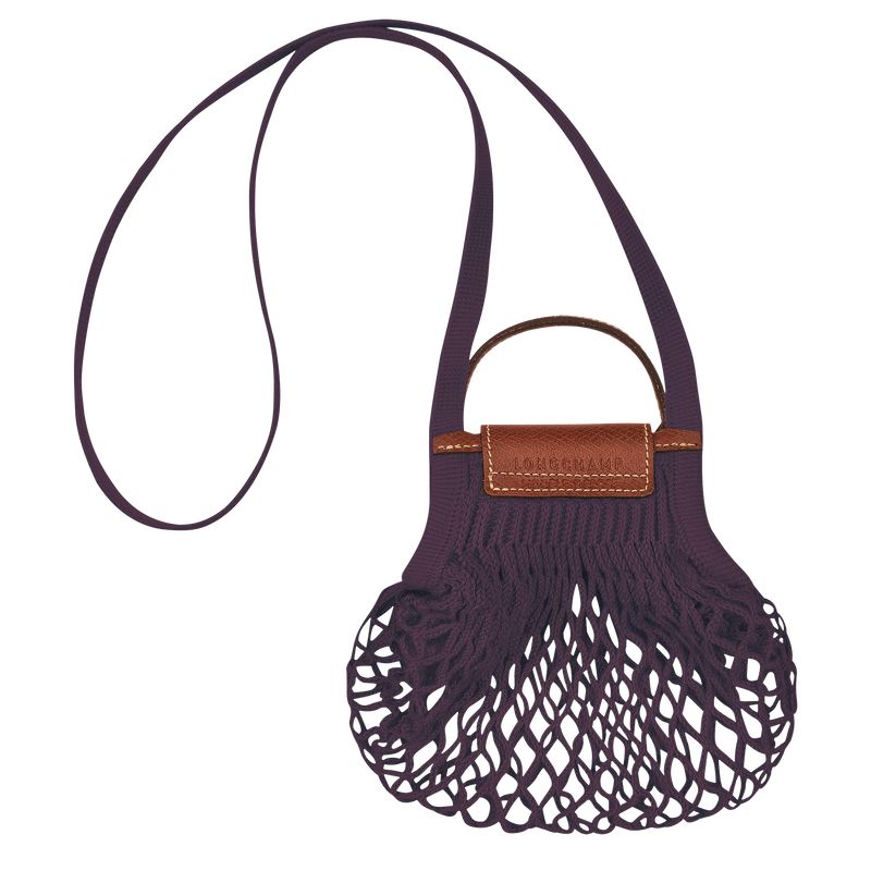 Dark Purple Longchamp Le Pliage Filet Xs Women Mesh Bag | Ksa-401FAGKQC