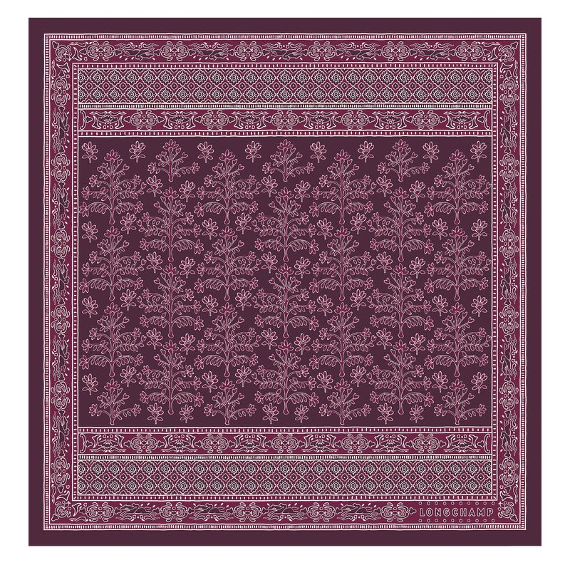 Dark Purple Longchamp Tree Of Life 50 Women Scarf | Ksa-345VFPZSK