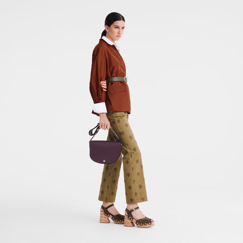 Dark Purple Longchamp Épure M Women Crossbody Bag | Ksa-973KNMYHR