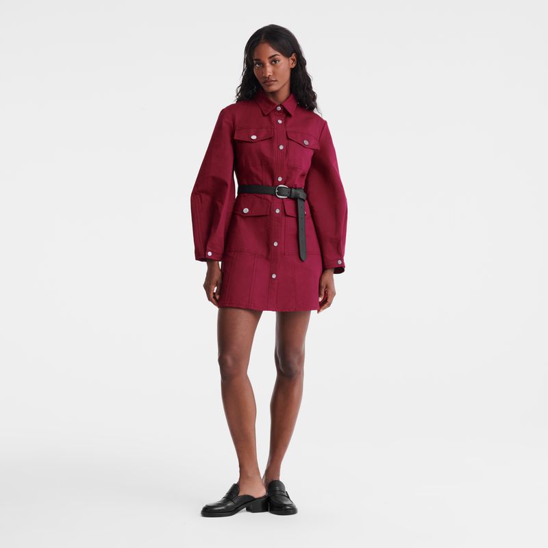 Dark Red Longchamp Canvas Women Dress | Ksa-617ODGJWI
