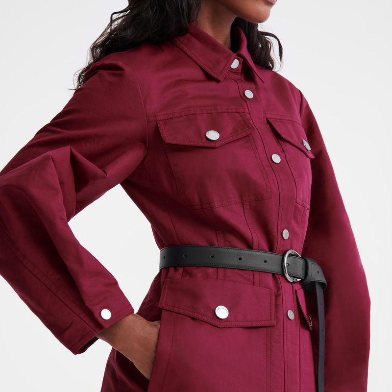 Dark Red Longchamp Canvas Women Dress | Ksa-617ODGJWI