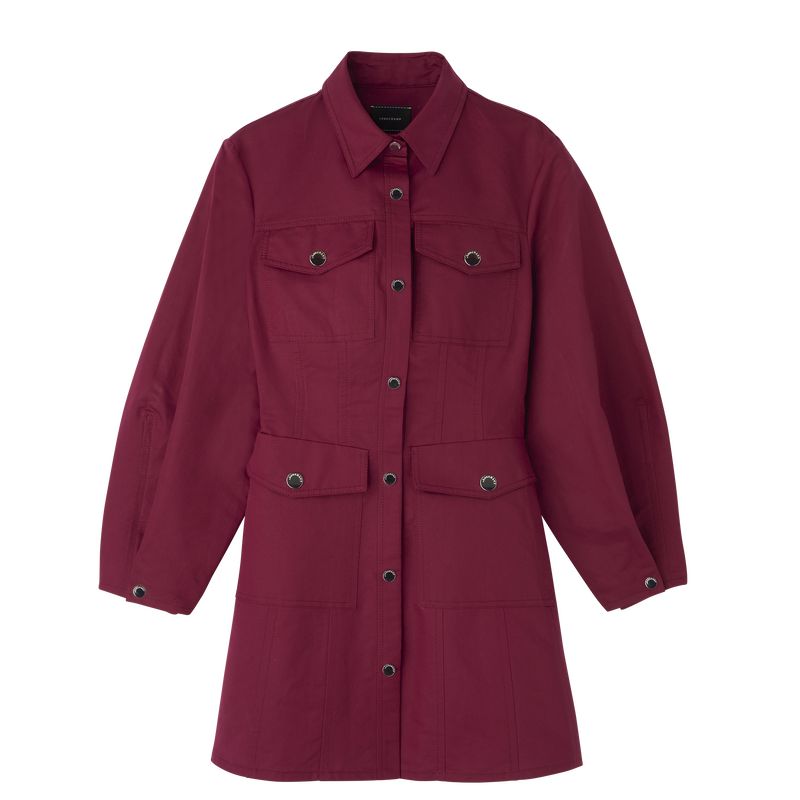 Dark Red Longchamp Canvas Women Dress | Ksa-617ODGJWI