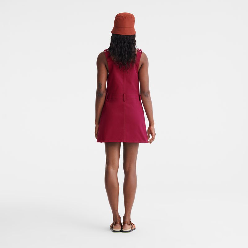 Dark Red Longchamp Gabardine Women Dress | Ksa-962NUYFTO