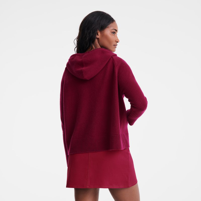 Dark Red Longchamp Hoodie Women Jumper | Ksa-256YSJTIQ