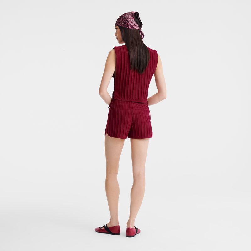 Dark Red Longchamp Knit Women Top | Ksa-601JSNEYA