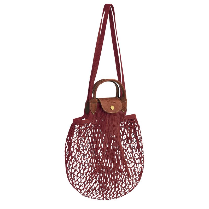 Dark Red Longchamp Le Pliage Filet L Women Mesh Bag | Ksa-359IWOKYZ