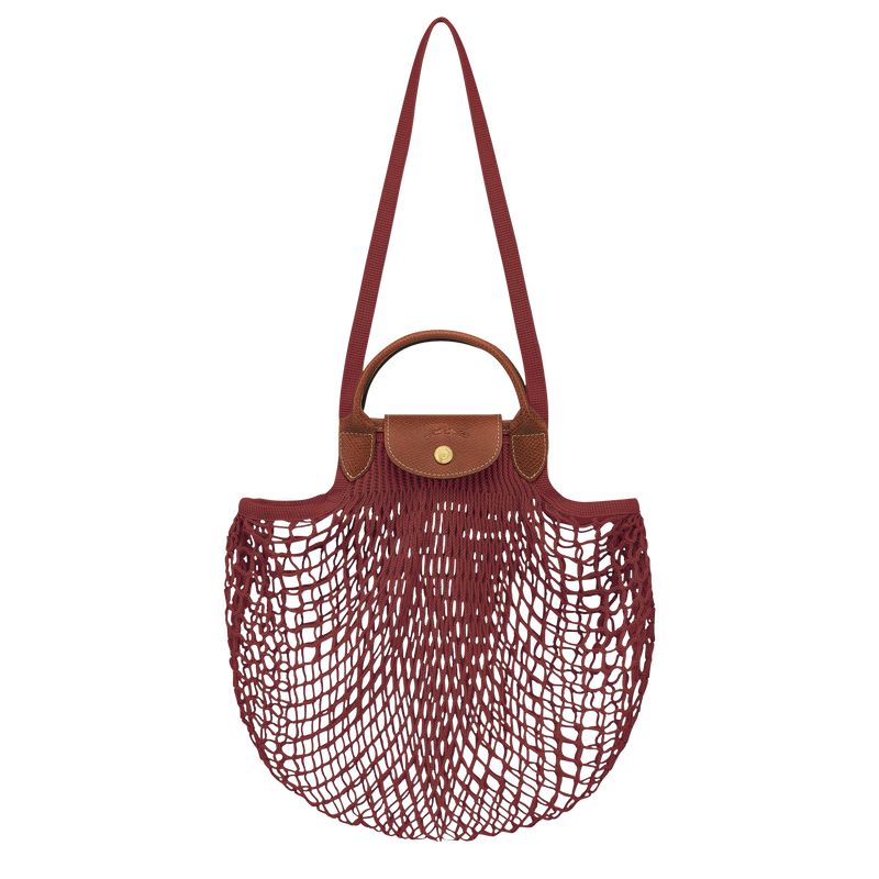 Dark Red Longchamp Le Pliage Filet L Women Mesh Bag | Ksa-359IWOKYZ