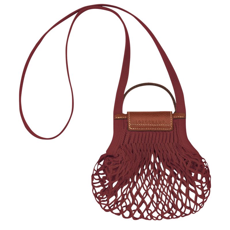 Dark Red Longchamp Le Pliage Filet Xs Women Mesh Bag | Ksa-519XETGKB