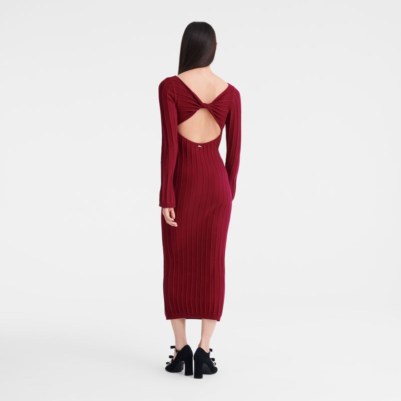 Dark Red Longchamp Long Women Dress | Ksa-614PIKNRV