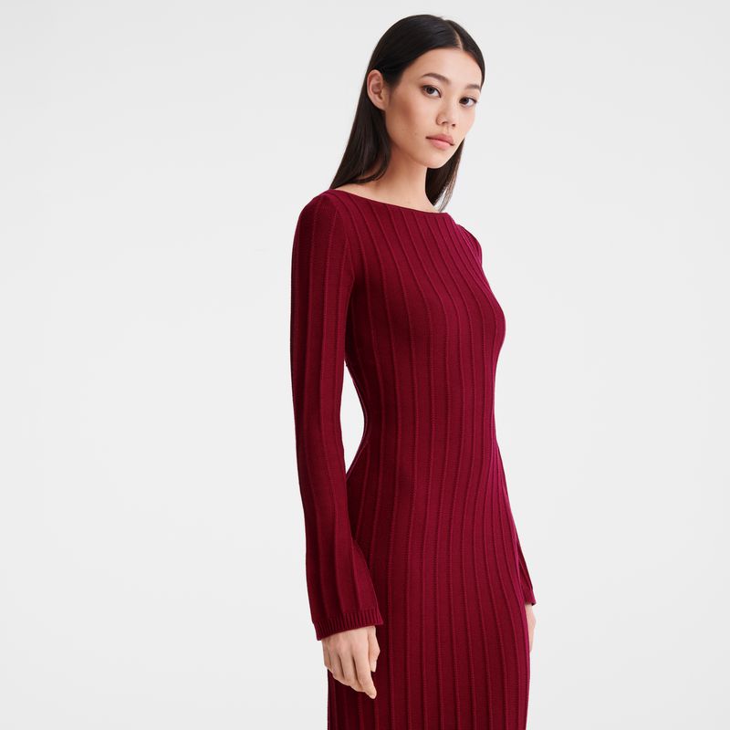 Dark Red Longchamp Long Women Dress | Ksa-614PIKNRV