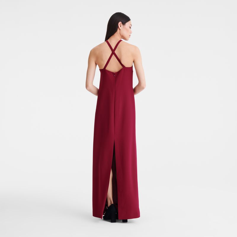 Dark Red Longchamp Long Women Dress | Ksa-325AFLHYZ
