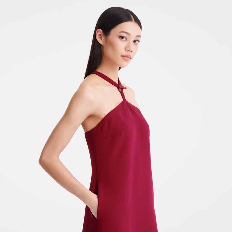Dark Red Longchamp Long Women Dress | Ksa-325AFLHYZ