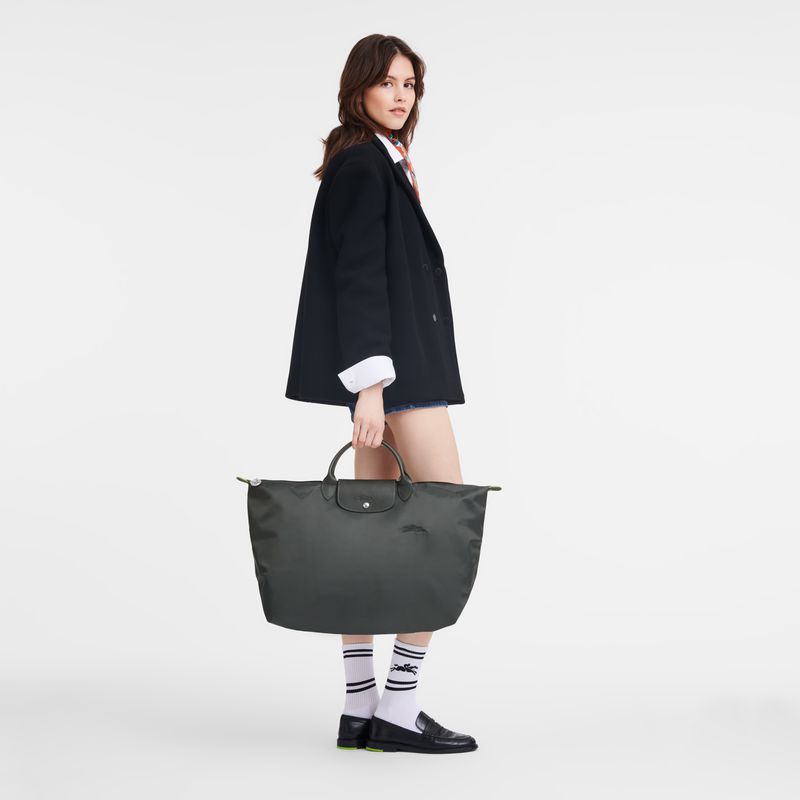 Deep Grey Longchamp Le Pliage Green L Women Travel Bag | Ksa-839VAQYGK