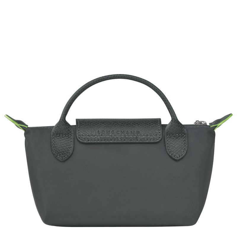 Deep Grey Longchamp Le Pliage Green With Handle Men Pouch | Ksa-265FNUMYR