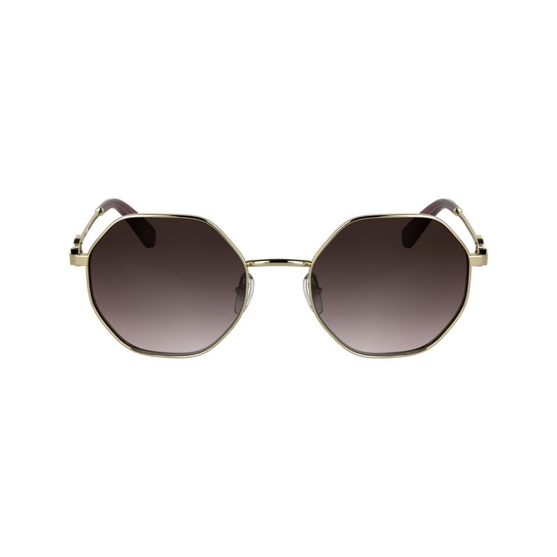 Gold / Brown Pink Longchamp Metal Women Sunglasses | Ksa-189JASXIN