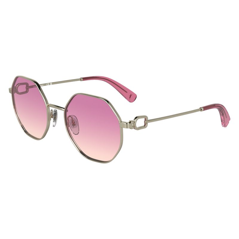 Gold / Pink Longchamp Metal Women Sunglasses | Ksa-910WMTAQL