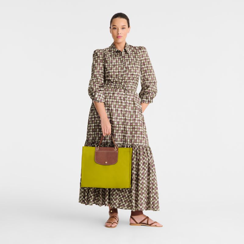 Green Longchamp Cabas L Women Tote Bag | Ksa-581VBDHLG