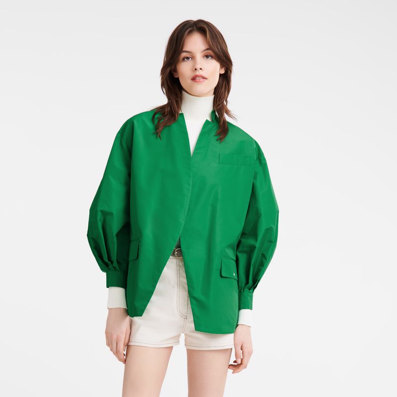 Green Longchamp Kimono Women Jacket | Ksa-176XPMCHI