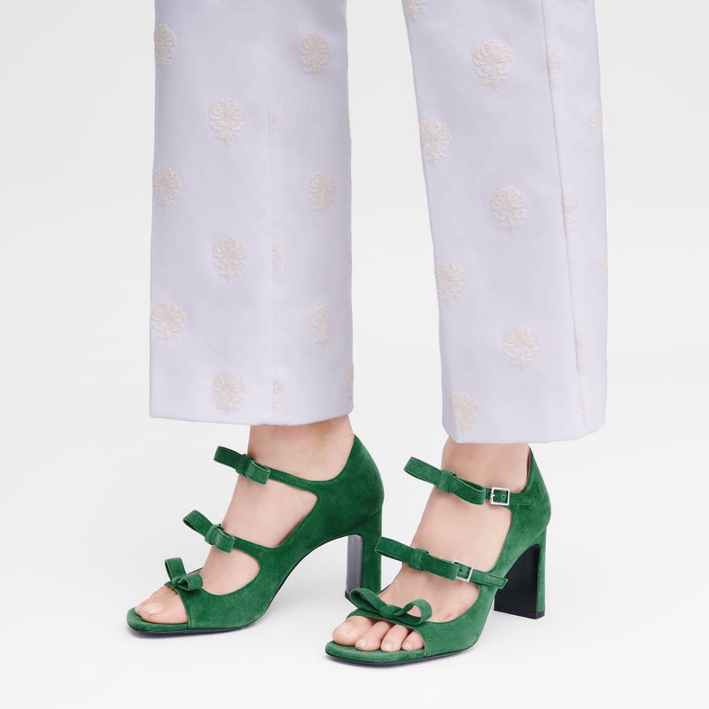 Green Longchamp La Baronne Women Sandals | Ksa-194NYRIVD