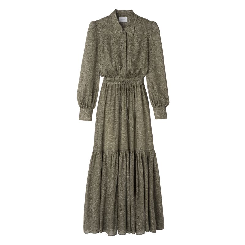 Green Longchamp Long Women Dress | Ksa-679AEBMZO