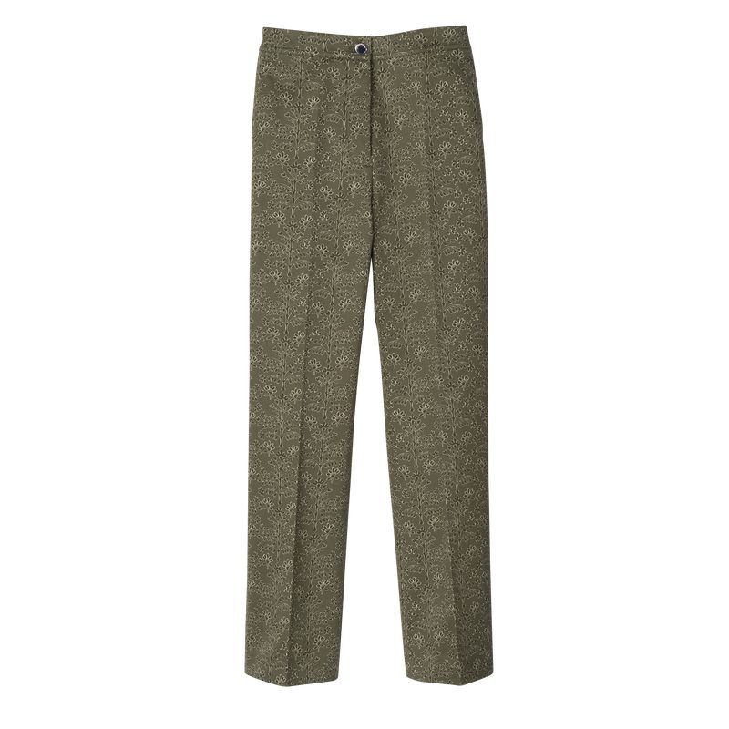 Green Longchamp Printed Gabardine Women Pants | Ksa-197CNOYSQ