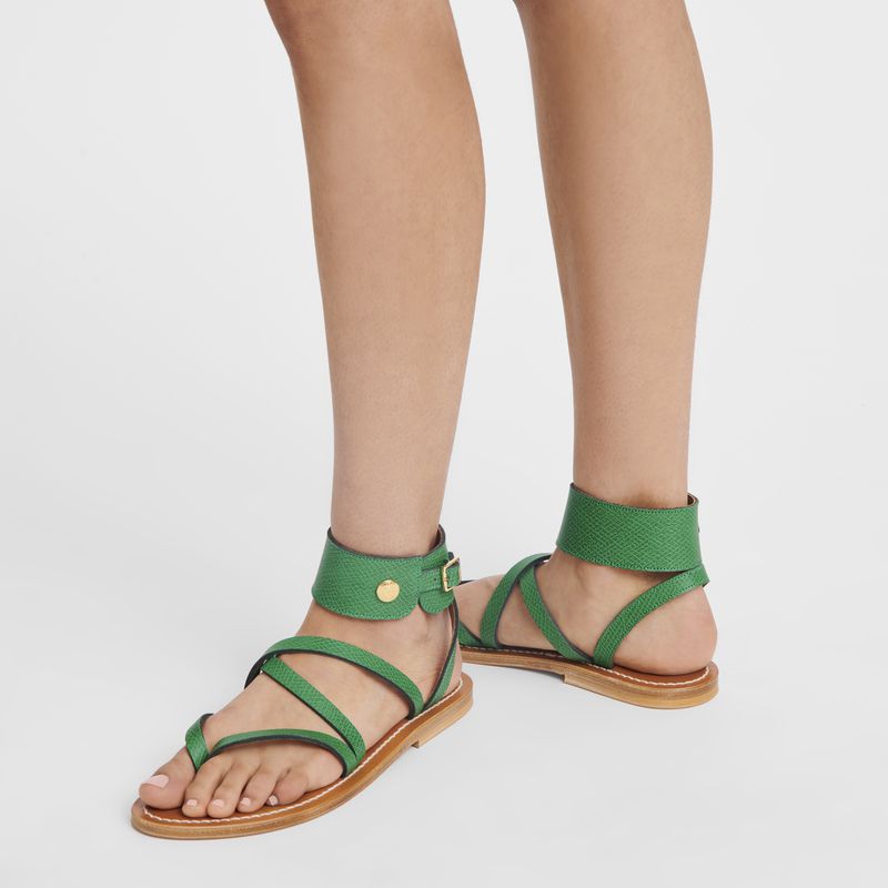Green Longchamp X K.Jacques Women Sandals | Ksa-654AJVHET