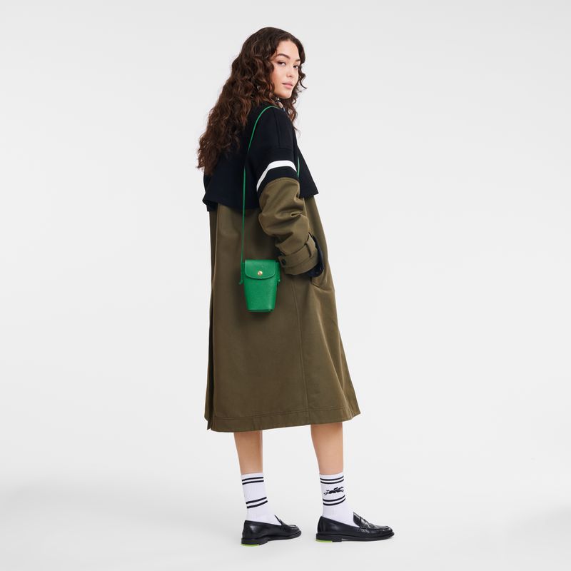 Green Longchamp Épure With Leather Lace Men Phone Case | Ksa-217VTXHWA