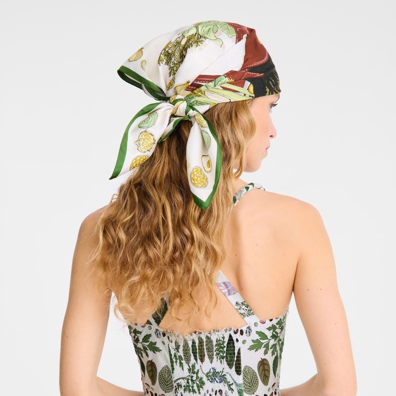 Green / Multicolor Longchamp The Gourmet Mesh 70 Women Scarf | Ksa-684AYFDWZ