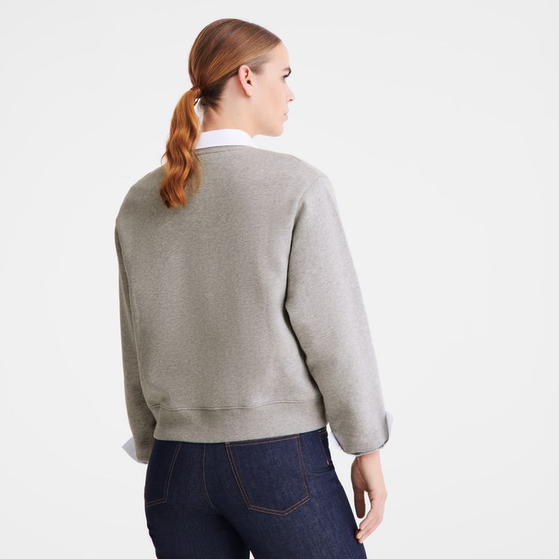 Grey Longchamp Jersey Women Sweatshirt | Ksa-762WAEKIY