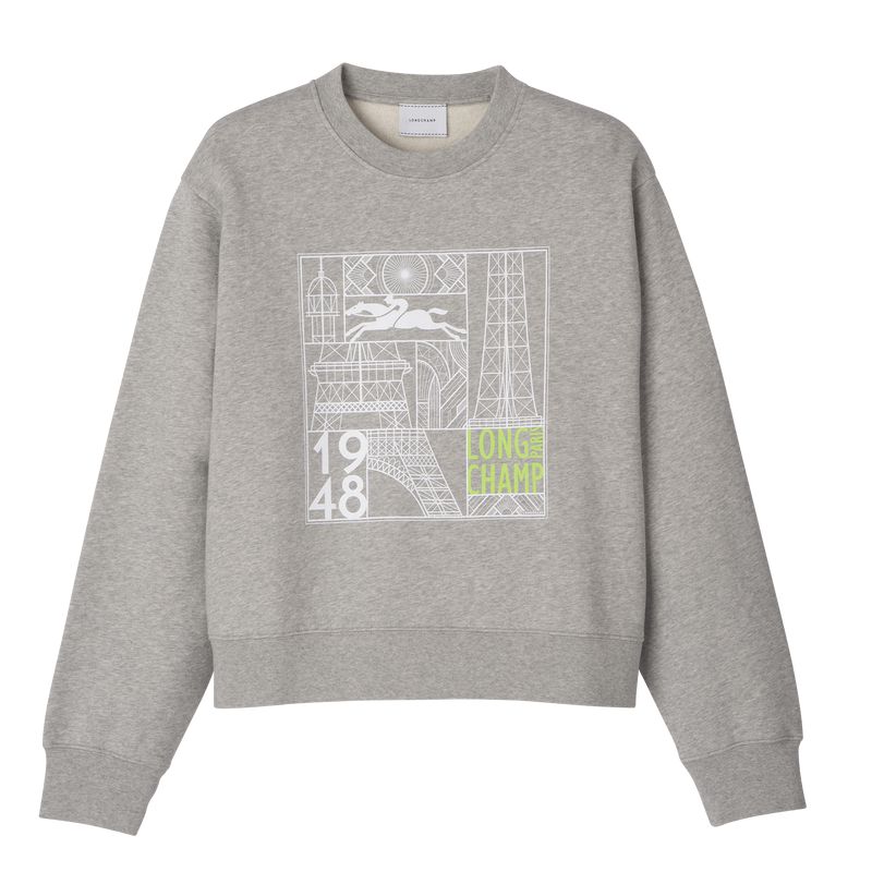 Grey Longchamp Jersey Women Sweatshirt | Ksa-762WAEKIY