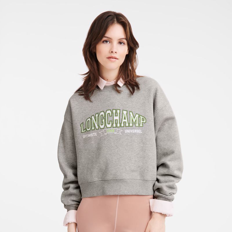 Grey Longchamp Jersey Women Sweatshirt | Ksa-658IDXVNT