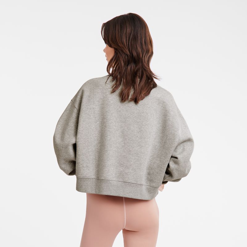 Grey Longchamp Jersey Women Sweatshirt | Ksa-658IDXVNT