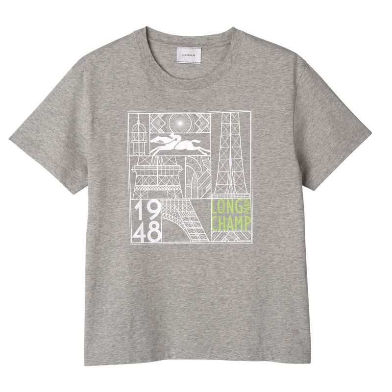 Grey Longchamp Jersey Women T-shirt | Ksa-463GAUWJF