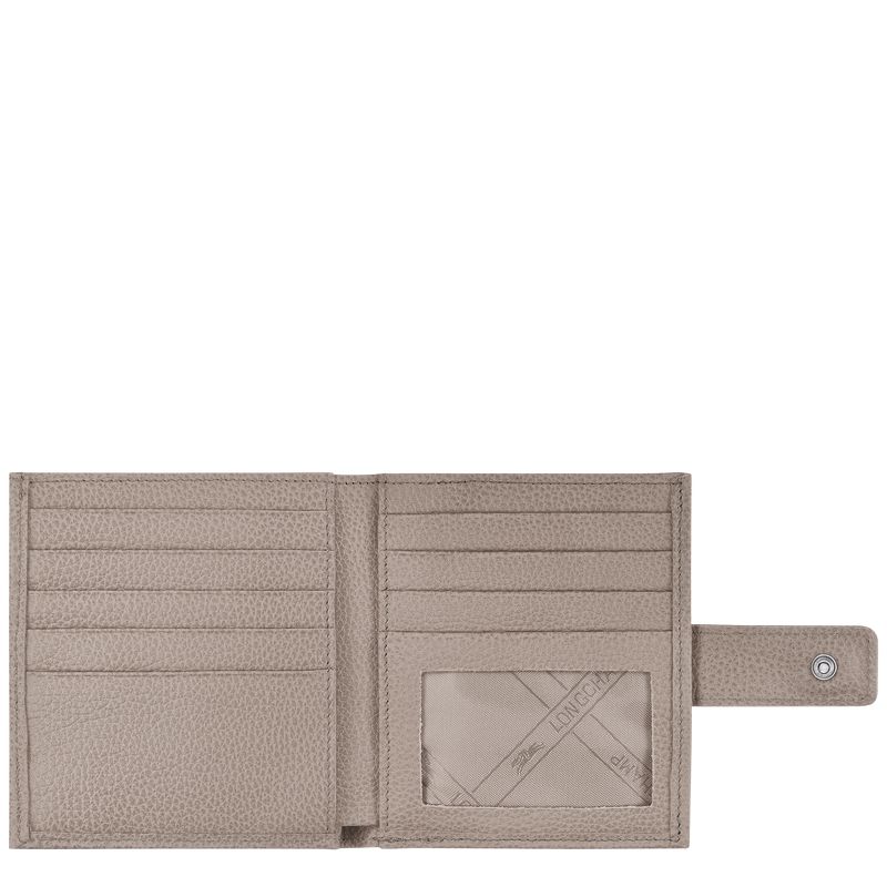 Grey Longchamp Le Foulonné Compact Women Wallet | Ksa-358JCULGR