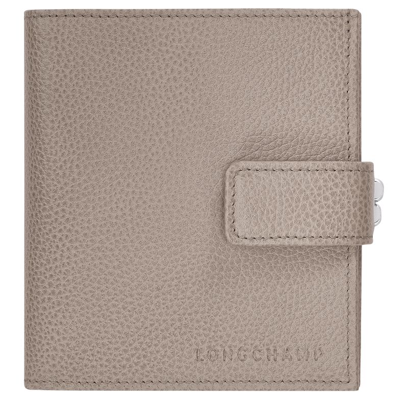 Grey Longchamp Le Foulonné Compact Women Wallet | Ksa-358JCULGR