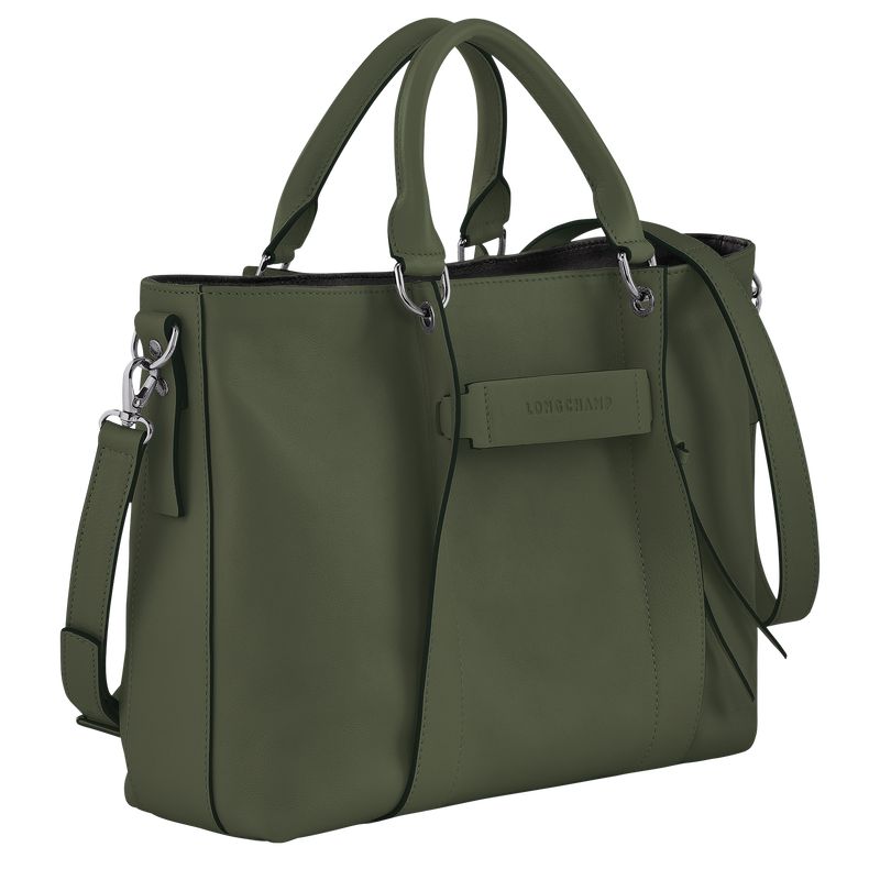 Khaki Longchamp 3D L Women Handbag | Ksa-763CGMAHV