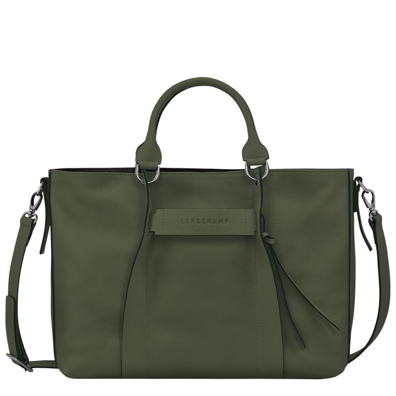 Khaki Longchamp 3D L Women Handbag | Ksa-763CGMAHV