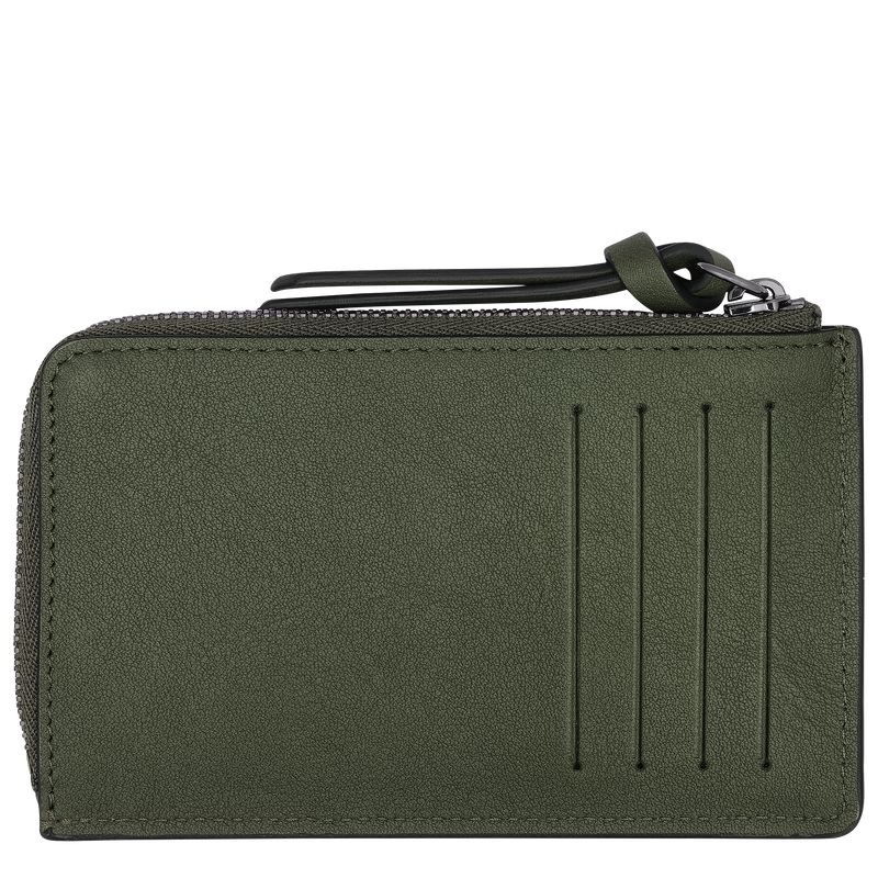 Khaki Longchamp 3D Men Card Holder | Ksa-237BVWLRZ