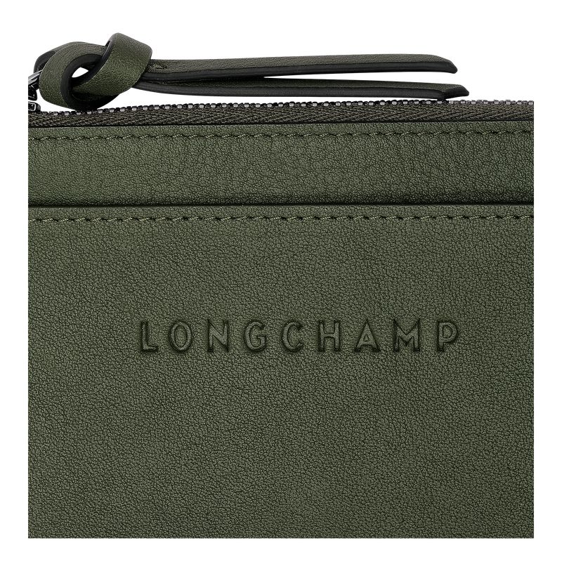 Khaki Longchamp 3D Men Card Holder | Ksa-237BVWLRZ