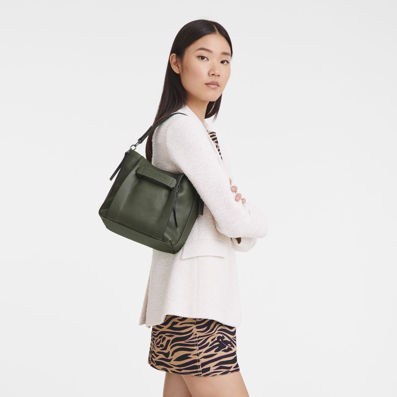 Khaki Longchamp 3D S Women Crossbody Bag | Ksa-940UDBLRX