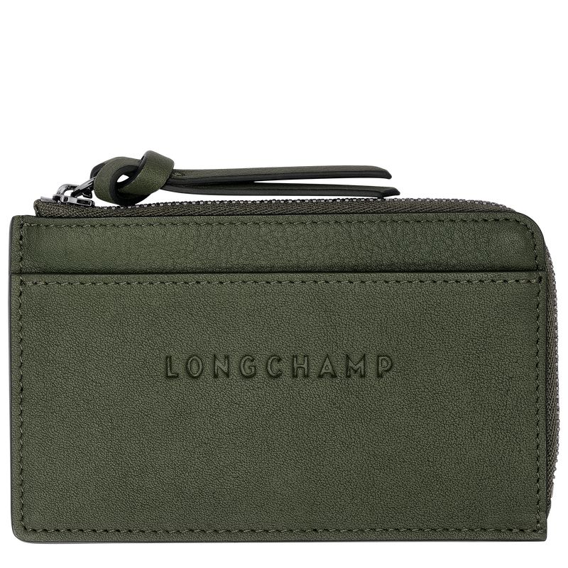 Khaki Longchamp 3D Women Card Holder | Ksa-158WQBFGT