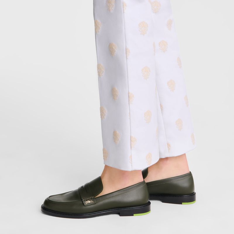 Khaki Longchamp Au Sultan Women Loafers | Ksa-950DHEWVJ