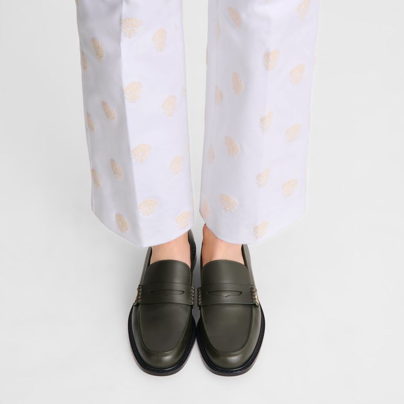 Khaki Longchamp Au Sultan Women Loafers | Ksa-950DHEWVJ