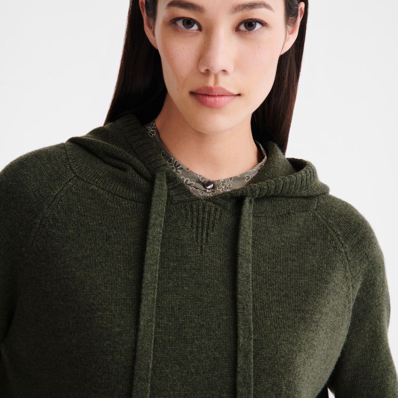 Khaki Longchamp Hoodie Women Jumper | Ksa-026NDHBAV